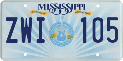MS license plate ZWI105