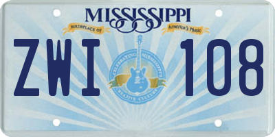 MS license plate ZWI108