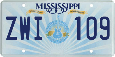 MS license plate ZWI109