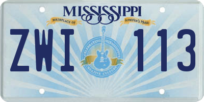 MS license plate ZWI113