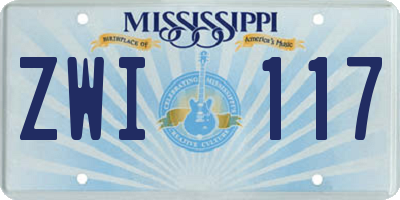 MS license plate ZWI117