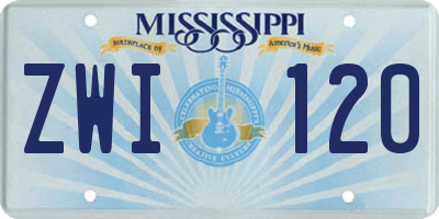 MS license plate ZWI120