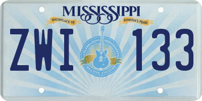 MS license plate ZWI133