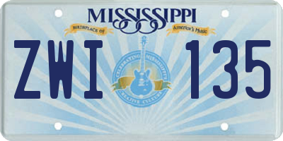 MS license plate ZWI135