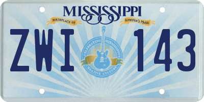 MS license plate ZWI143