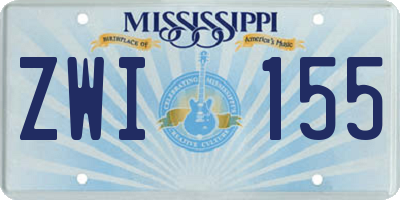 MS license plate ZWI155