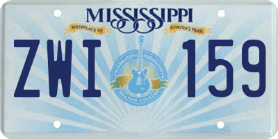 MS license plate ZWI159