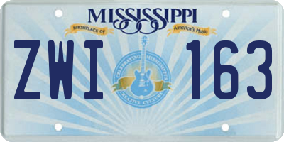 MS license plate ZWI163