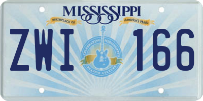 MS license plate ZWI166