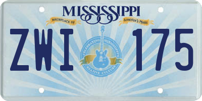 MS license plate ZWI175