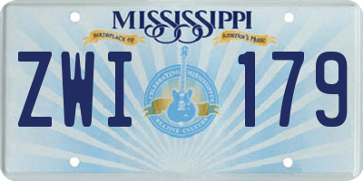 MS license plate ZWI179