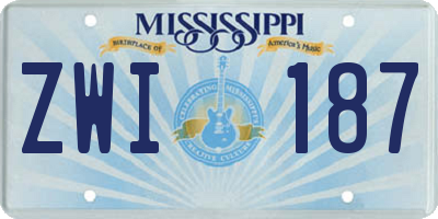 MS license plate ZWI187