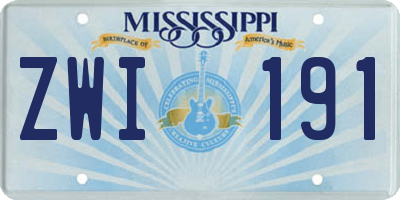 MS license plate ZWI191