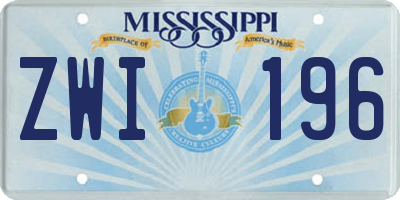 MS license plate ZWI196