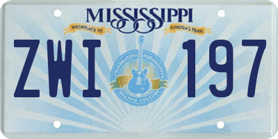 MS license plate ZWI197