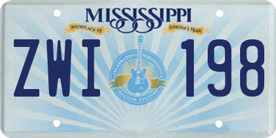 MS license plate ZWI198