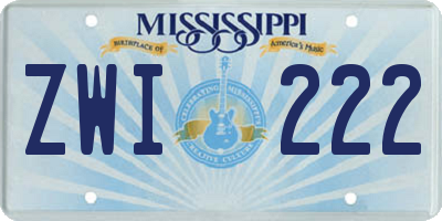 MS license plate ZWI222