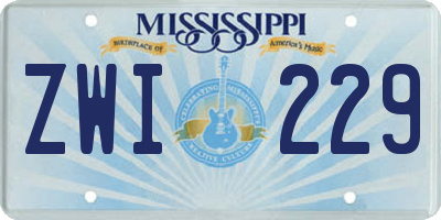 MS license plate ZWI229