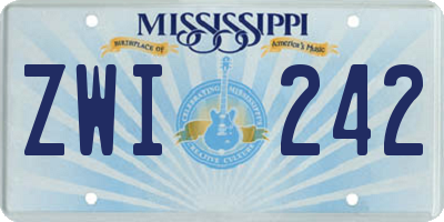 MS license plate ZWI242