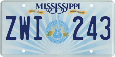 MS license plate ZWI243