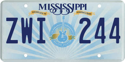 MS license plate ZWI244