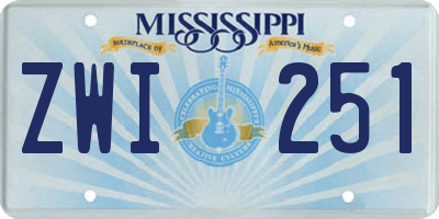 MS license plate ZWI251