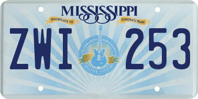 MS license plate ZWI253