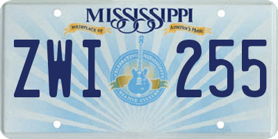 MS license plate ZWI255