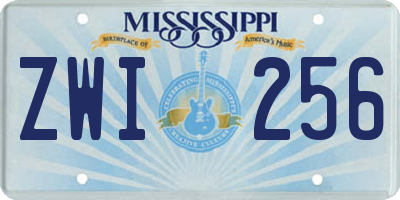 MS license plate ZWI256