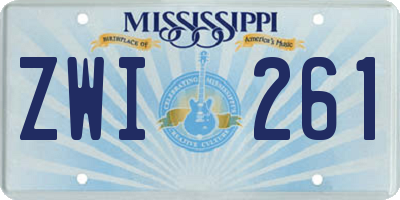 MS license plate ZWI261