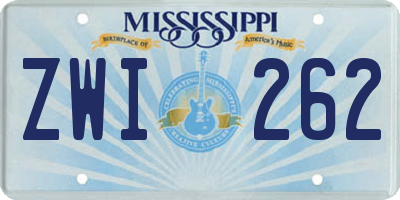 MS license plate ZWI262