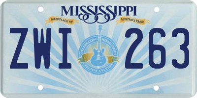 MS license plate ZWI263