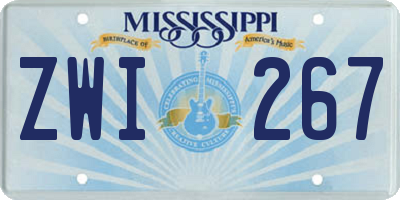 MS license plate ZWI267