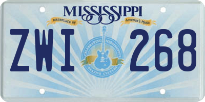 MS license plate ZWI268