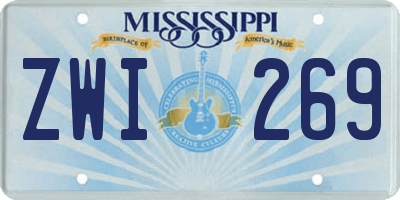 MS license plate ZWI269