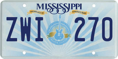 MS license plate ZWI270
