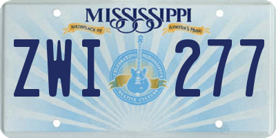 MS license plate ZWI277