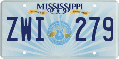 MS license plate ZWI279