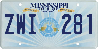 MS license plate ZWI281