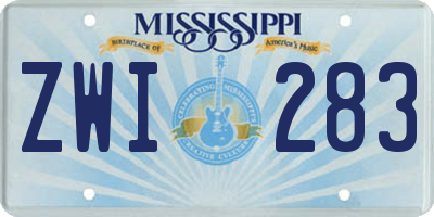 MS license plate ZWI283