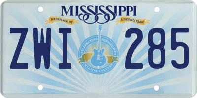 MS license plate ZWI285