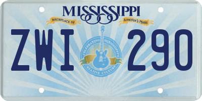 MS license plate ZWI290