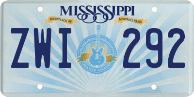 MS license plate ZWI292
