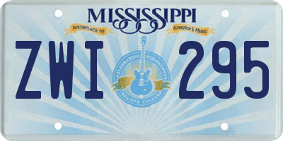 MS license plate ZWI295