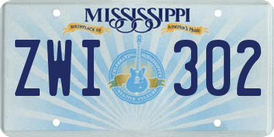 MS license plate ZWI302