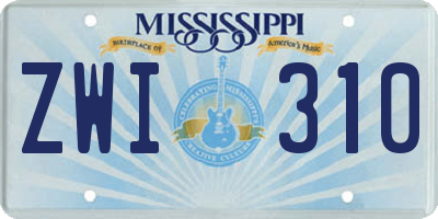 MS license plate ZWI310