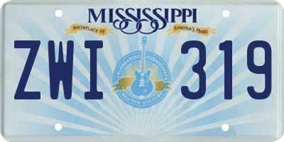 MS license plate ZWI319