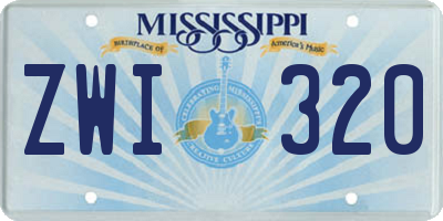 MS license plate ZWI320