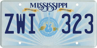 MS license plate ZWI323