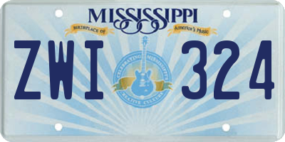 MS license plate ZWI324